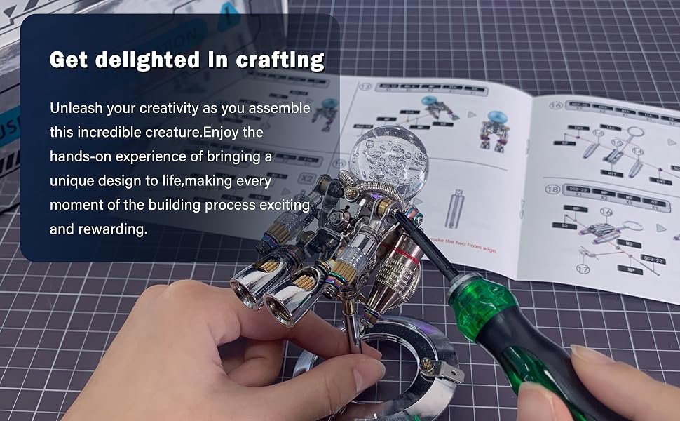 Mostarle 3D Metal Puzzle Nebula Astronaut Model Kit - DIY Steampunk Mechanical Building Set
