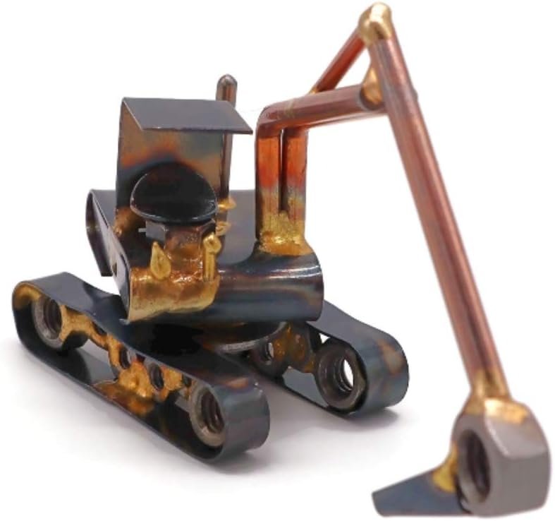 Excavator Collectible Handmade Metal Art Figurine, Desk Accessories, Trophy, Boss Gift, Home Office Décor, Construction Worker Gift - Image 2