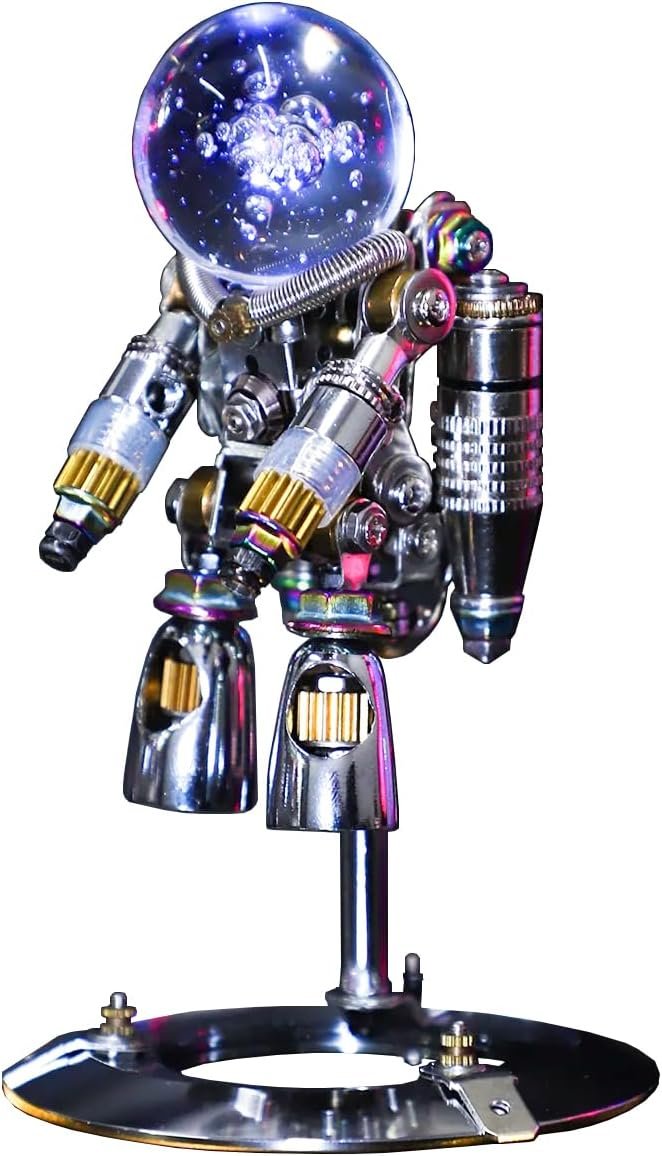 Mostarle 3D Metal Puzzle Nebula Astronaut Model Kit - DIY Steampunk Mechanical Building Set, Stainless Steel Space Figurine, Challenging Brain Teaser Gift for Adults & Teens (Without Glass Dome) - Image 2