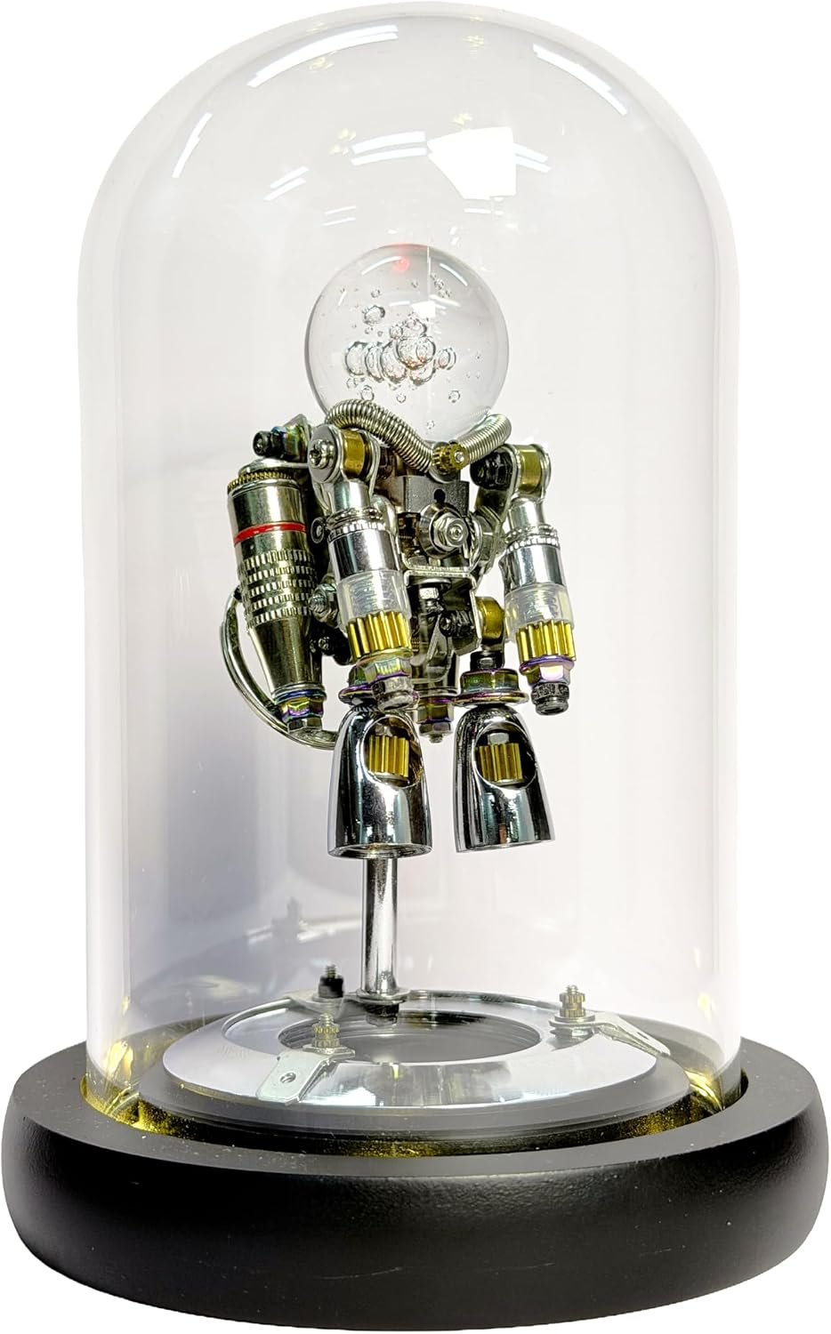 Mostarle 3D Metal Puzzle Nebula Astronaut Model Kit - DIY Steampunk Mechanical Building Set, Stainless Steel Space Figurine, Challenging Brain Teaser Gift for Adults & Teens (Without Glass Dome)