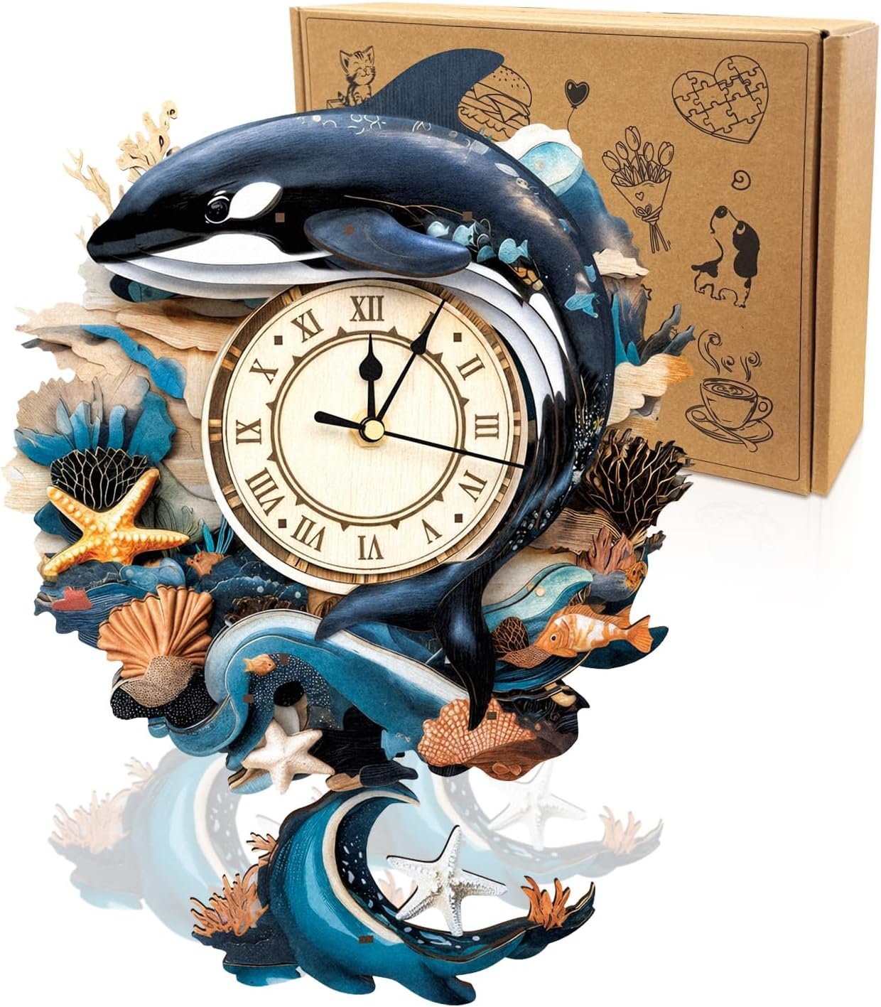 3D Wooden Puzzles for Adults-Bulldog Clock Puzzle-Adult Crafts - Image 2