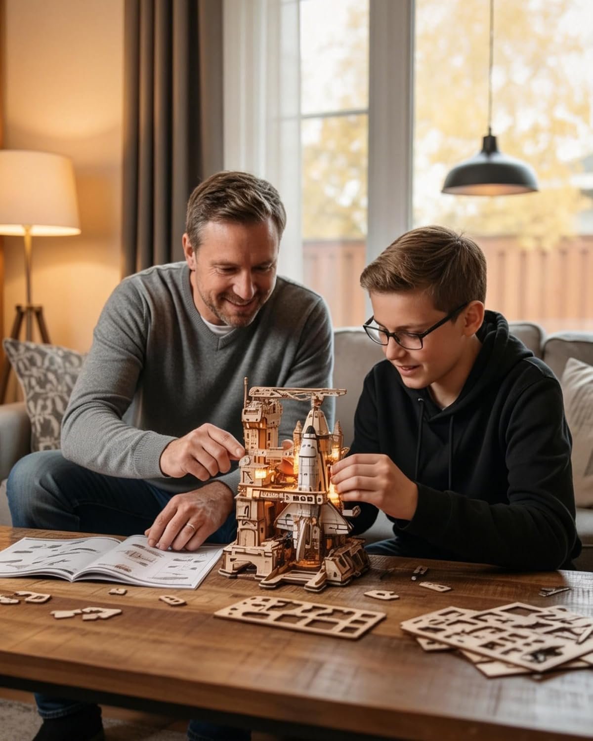 3D Wooden Puzzles for Adults, Space Shuttle Building Sets Model Kits - Image 2