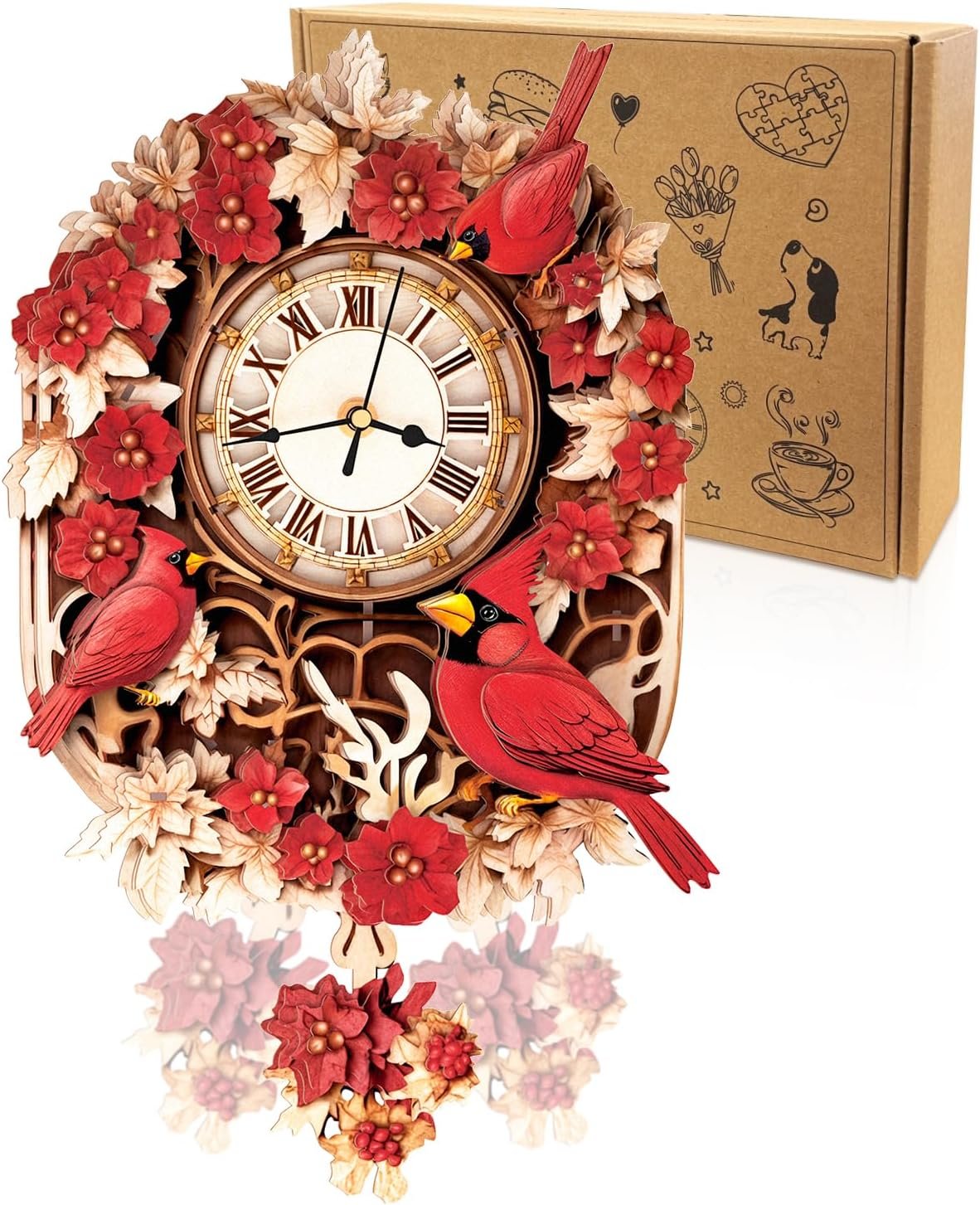 3D Wooden Puzzles for Adults-Bulldog Clock Puzzle-Adult Crafts - Image 12