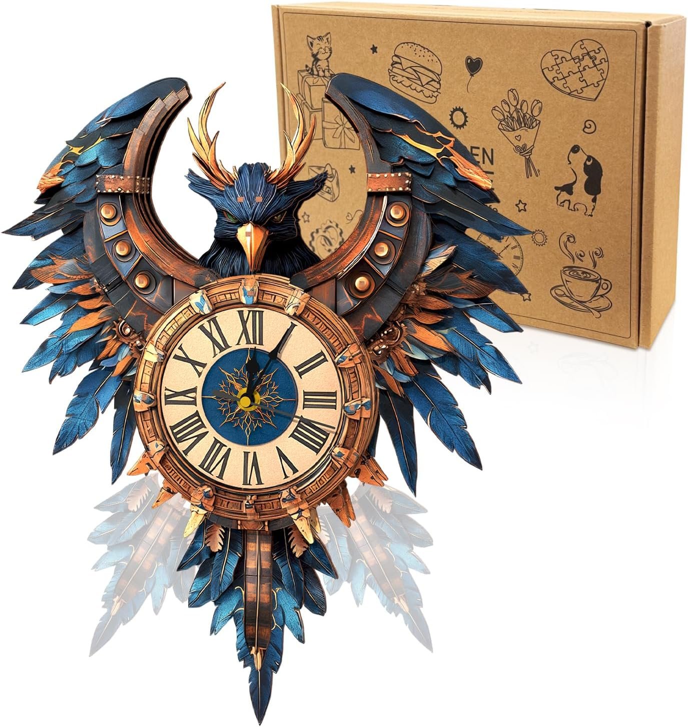 3D Wooden Puzzles for Adults-Bulldog Clock Puzzle-Adult Crafts - Image 15