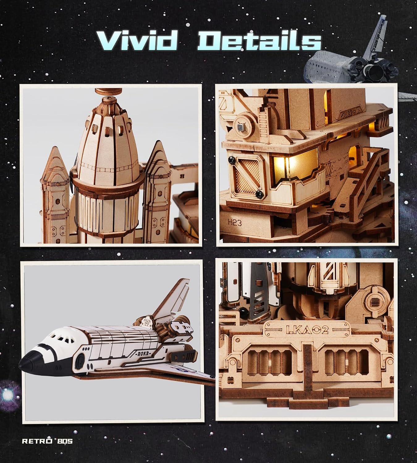 3D Wooden Puzzles for Adults, Space Shuttle Building Sets Model Kits - Image 6
