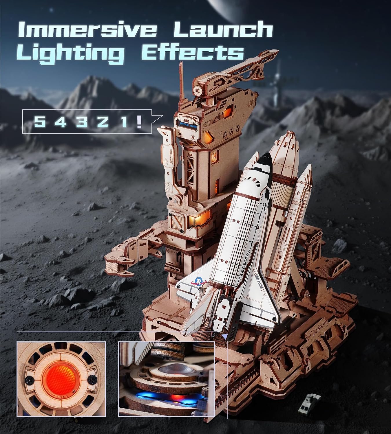 3D Wooden Puzzles for Adults, Space Shuttle Building Sets Model Kits - Image 4