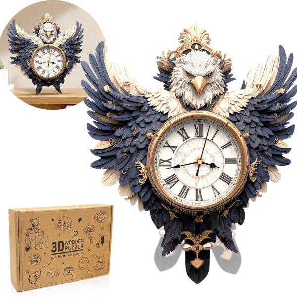 3D Wooden Puzzles for Adults-Bulldog Clock Puzzle-Adult Crafts