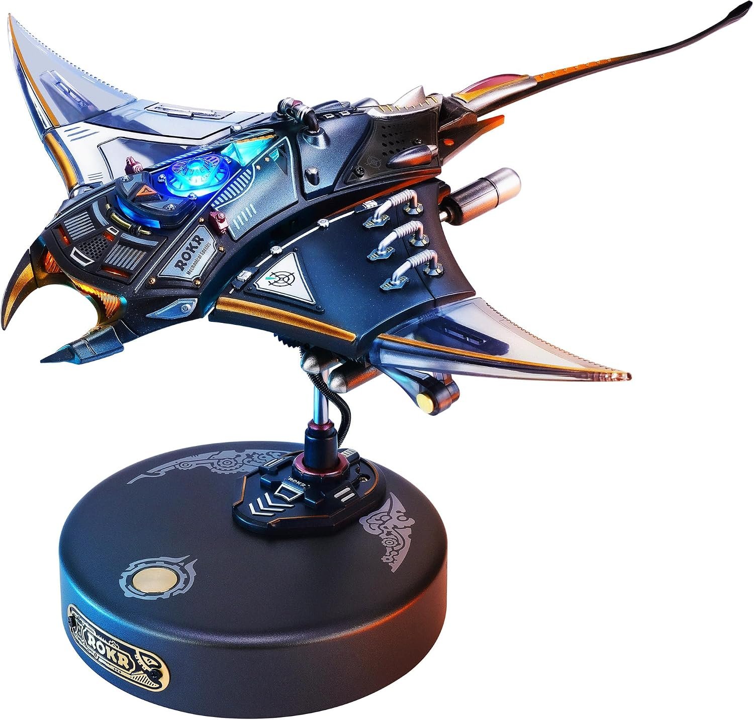 3D Metal Puzzles for Adults, Manta Ray Mechanical, 3D Metal Model Kits for Adults to Build, Unique Electric Mechanical Toy